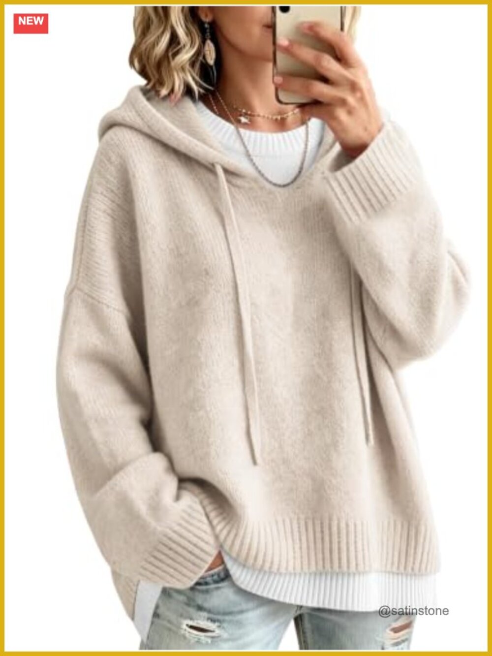 Oversized Chunky Knit Hooded Pullover Sweater
